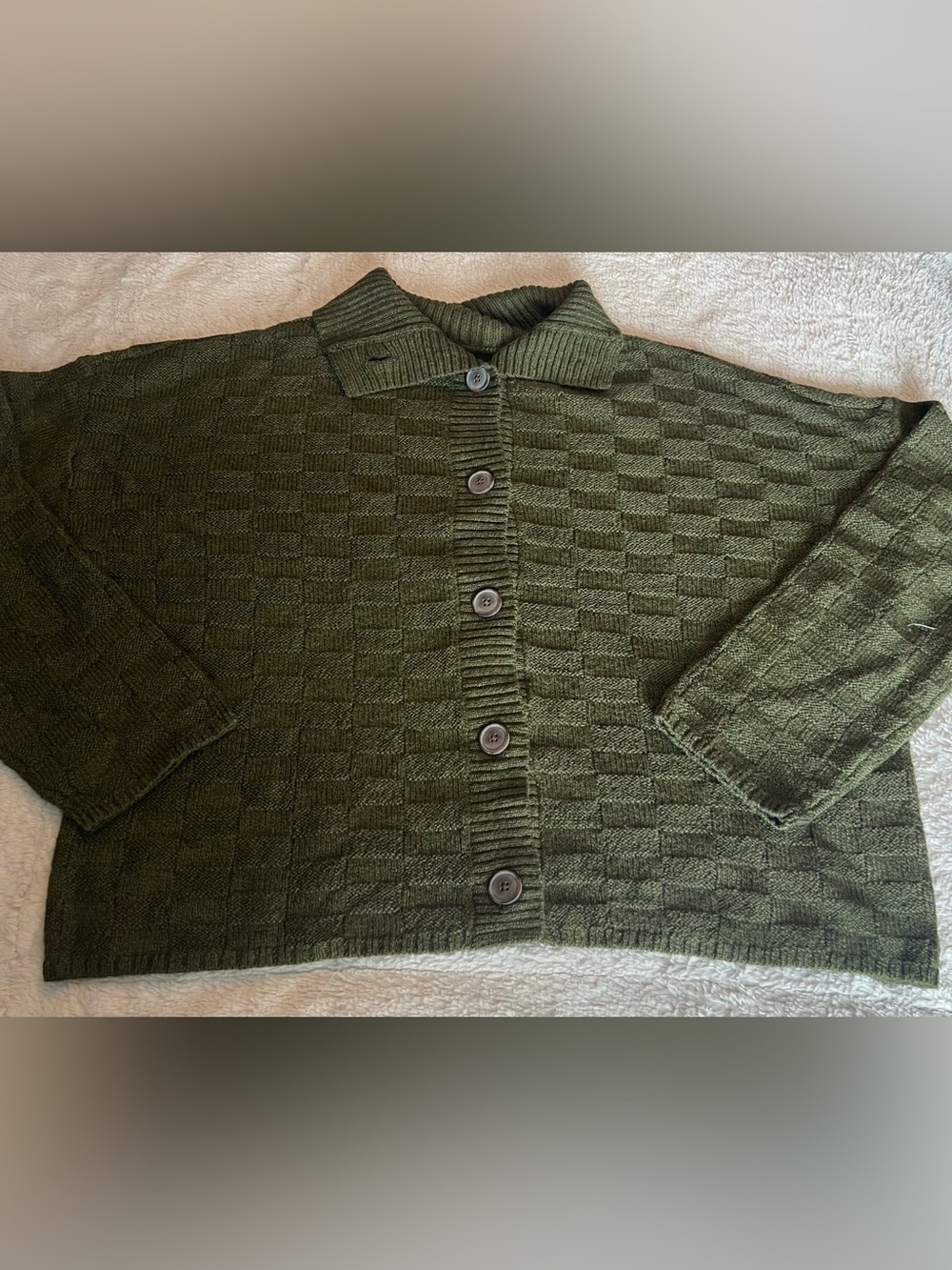 Sonoma Olive Green Knit Button-Up Cardigan